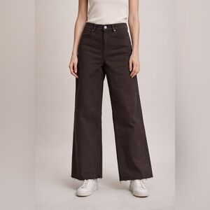 ZARA ZW Comfort Wide Leg Pants Brown High Rise Women’s US 8 EUR 40 NWT